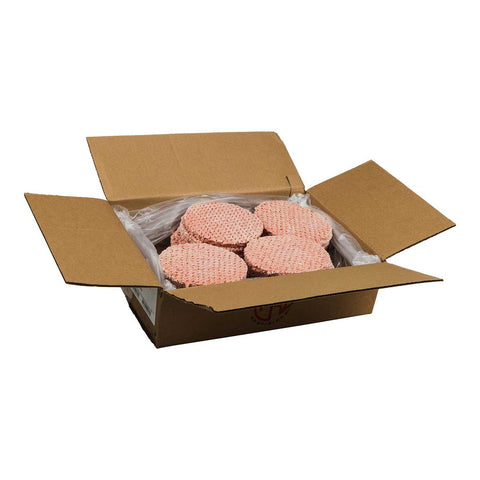 Double Red Provisions 80/20 3-1 Wide Ground Beef Patty, 5.33 Ounce -- 30 per case.