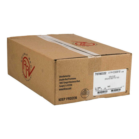 Double Red Provisions 78/22 5-1 Wide Ground Beef Patty, 3.2 Ounce -- 75 per case.