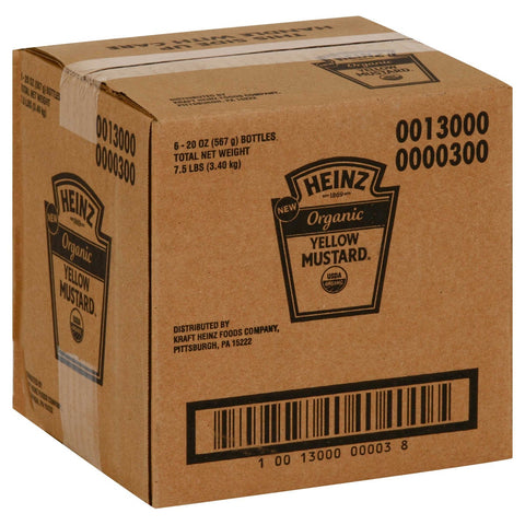 Heinz Organic Yellow Mustard, 20 Ounce -- 6 per case.