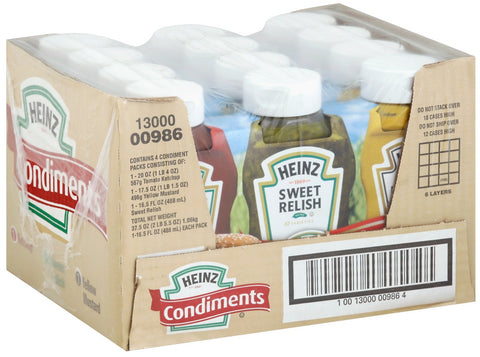 Heinz Picnic Pack Ketchup Relish and Mustard, 3.375 Pound -- 4 per case.