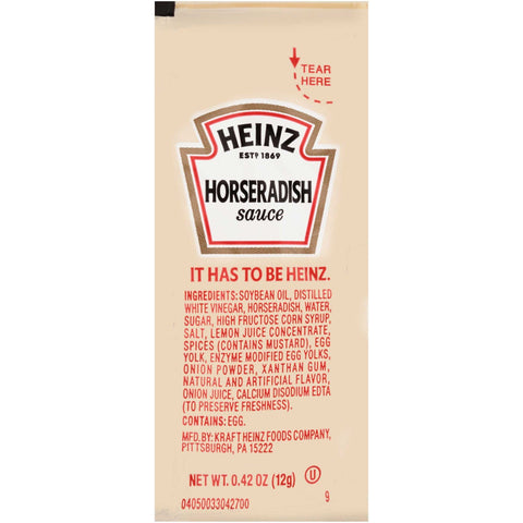 Heinz Horseradish Sauce Single Serve, 12 Gram -- 200 Case
