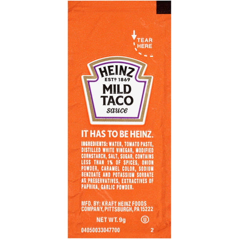 Heinz Mild Taco Sauce Single Serve, 9 Gram -- 200 per case