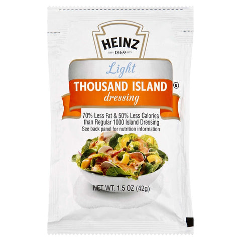 Heinz Light Thousand Island Salad Dressing, 1.5 Ounce -- 60 per case.