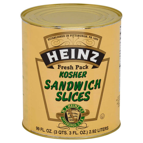 Heinz Sandwich Sliced Pickle , 99 Fluid Ounce -- 10 Case