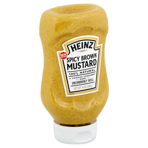 Heinz Spicy Brown Mustard, 14 Ounce -- 6 per case.