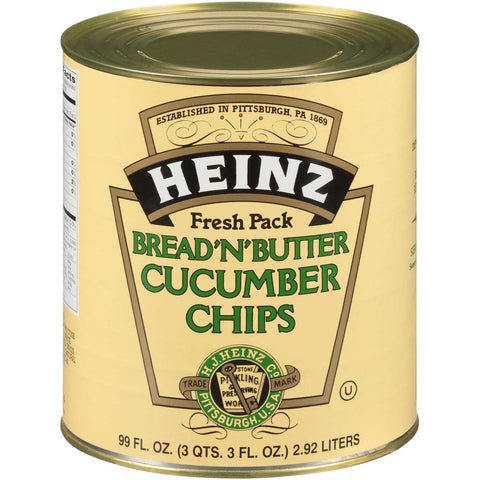 Heinz Bread and Butter Cucumber Chips Number 10 Can, 99 fluid ounce -- 6 per case
