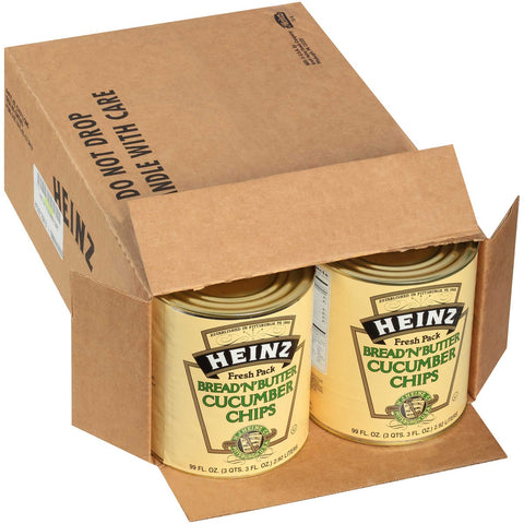 Heinz Bread and Butter Cucumber Chips Number 10 Can, 99 fluid ounce -- 6 per case