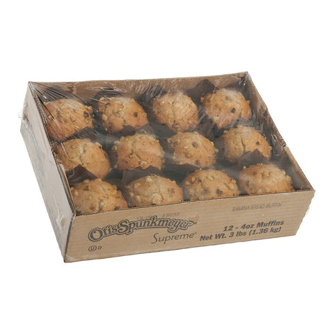 Otis Spunkmeyer Supreme Banana Bread Muffin, 4 Ounce -- 24 per case.