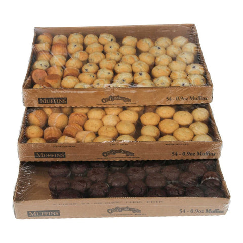Otis Spunkmeyer Delicious Essentials Variety Mini Muffin, 0.9 Ounce -- 162 per case.