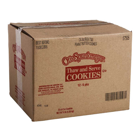 Otis Spunkmeyer Express Thaw N Serve Peanut Butter Cookies, 2 Ounce -- 72 per case.
