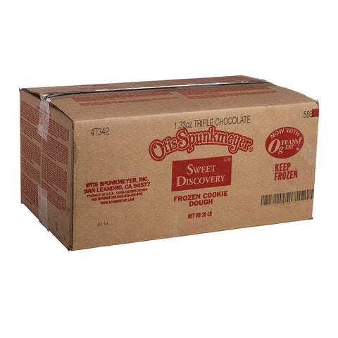 Otis Spunkmeyer Sweet Discovery Triple Chocolate Cookies Dough, 1.33 Ounce -- 240 per case.