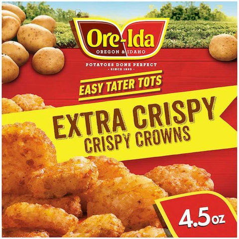 Ore Ida Extra Crispy Easy Tater Tots Shredded Potatoes, 4.5 Ounce -- 12 per case
