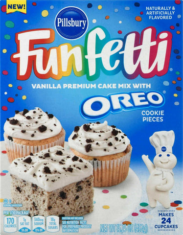 Pillsbury Oreo Vanilla Funfetti Cake Mix, 15.25 Ounce -- 12 per case