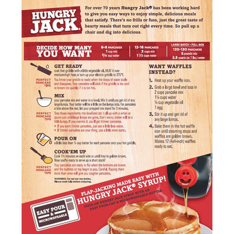 Hungry Jack Complete Buttermilk Pancake and Waffle Mix, 80 Ounce -- 6 per case