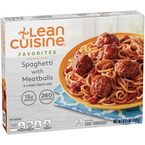 Nestle Stouffers Lean Cuisine One Dish Favorites Spaghetti with Meatball and Sauce - Entree, 9.5 Ounce -- 12 per case.