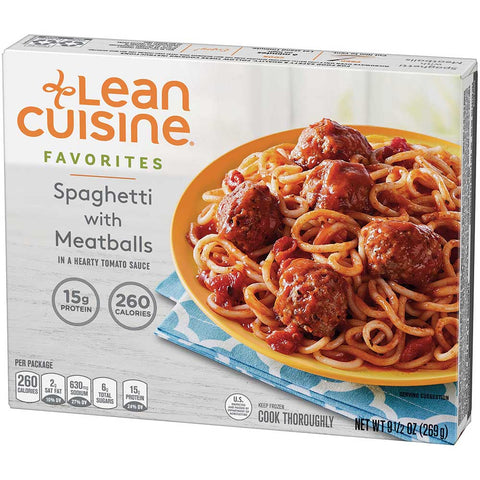 Nestle Stouffers Lean Cuisine One Dish Favorites Spaghetti with Meatball and Sauce - Entree, 9.5 Ounce -- 12 per case.