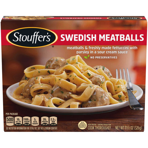Nestle Stouffers Entree Swedish Meatball, 11.5 Ounce -- 12 per case.