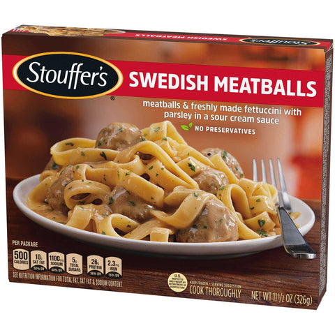 Nestle Stouffers Entree Swedish Meatball, 11.5 Ounce -- 12 per case.