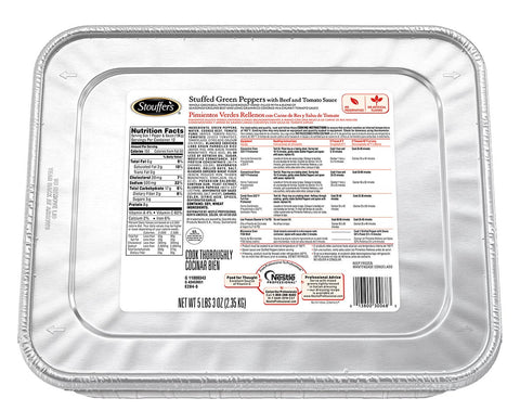 Nestle Stouffers Stuffed Green Pepper with Beef, 83 Ounce -- 4 per case.