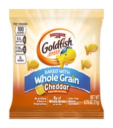 Pepperidge Farm 100 Calorie Whole Grain Cheddar Goldfish - 0.75 oz. bag, 100 per case
