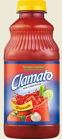 Clamato Picante Plastic Juice 12 Case 32 Ounce
