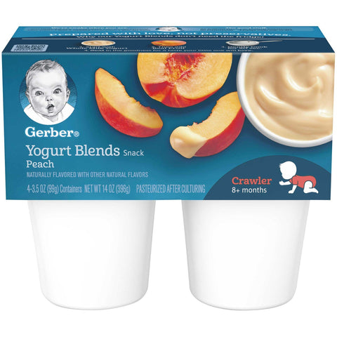 Gerber Peach Fruit and Yogurt Blends Snacks, 14 Ounce -- 6 per case.