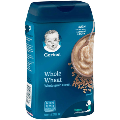 Gerber Whole Wheat Cereal, 8 Ounce -- 6 per case.