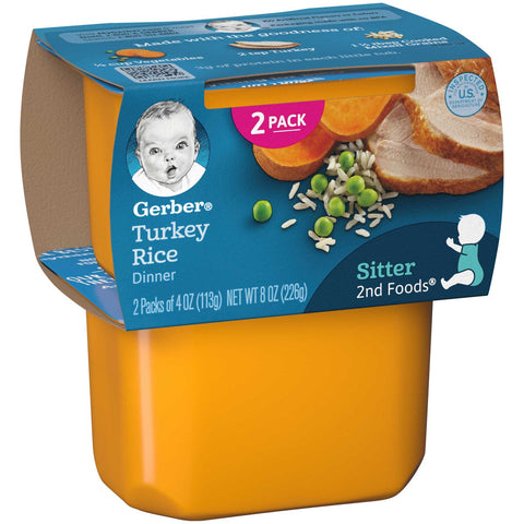 Gerber 2nd Foods Turkey and Rice Baby Food, 7 Ounce -- 8 per case.