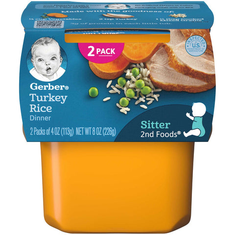 Gerber 2nd Foods Turkey and Rice Baby Food, 7 Ounce -- 8 per case.