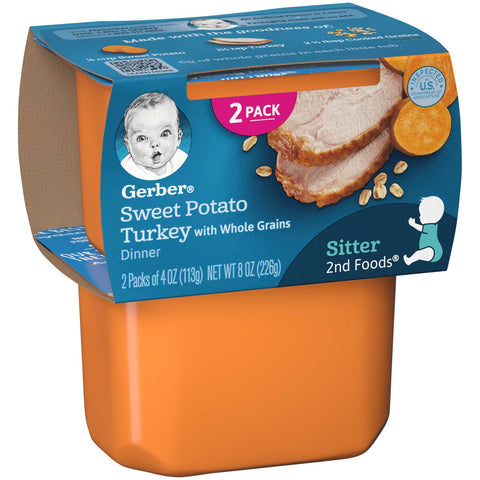 Gerber 2nd Foods Sweet Potato and Turkey with Whole Grain Baby Food, 7 Ounce -- 8 per case.