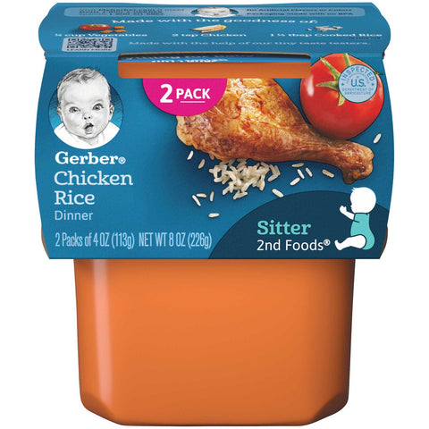 Gerber 2nd Foods Chicken Rice Baby Food, 7 Ounce -- 8 per case.
