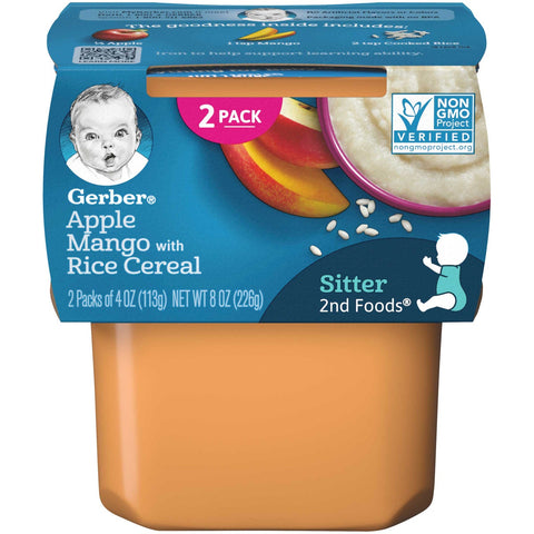 Gerber 2nd Foods Nature Select Apples and Mangos with Rice Cereal Baby Food, 7 Ounce -- 8 per case.
