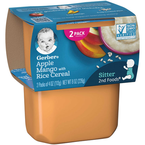 Gerber 2nd Foods Nature Select Apples and Mangos with Rice Cereal Baby Food, 7 Ounce -- 8 per case.