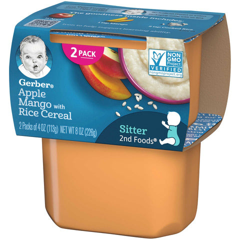 Gerber 2nd Foods Nature Select Apples and Mangos with Rice Cereal Baby Food, 7 Ounce -- 8 per case.