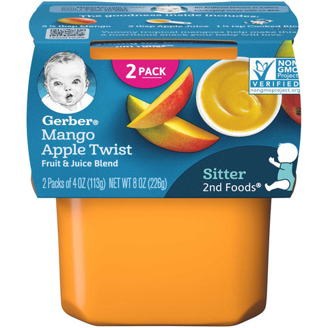 Gerber 2nd Foods Mango Apple Twist Baby Food, 4 Ounce -- 16 per case