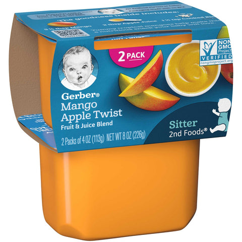 Gerber 2nd Foods Mango Apple Twist Baby Food, 4 Ounce -- 16 per case