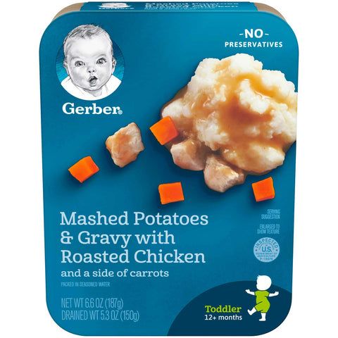 Lil Entrees Mashed Potatoes and Gravy with Roasted Chicken and Carrots, 6.6 Ounce -- 8 per case.