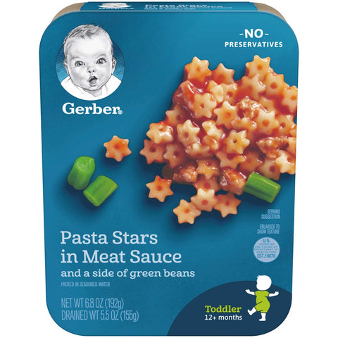 Lil Entrees Pasta Stars in Meat Sauce with Green Beans, 6.8 Ounce -- 8 per case.