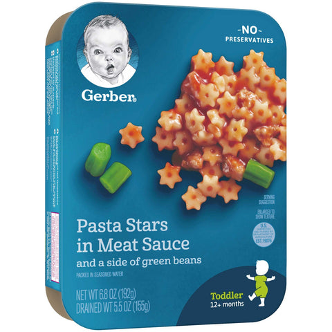 Lil Entrees Pasta Stars in Meat Sauce with Green Beans, 6.8 Ounce -- 8 per case.