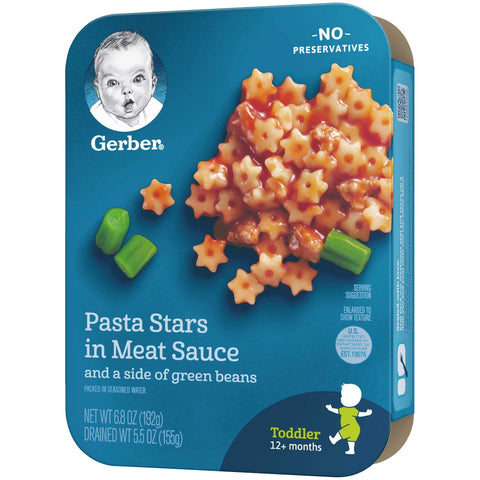 Lil Entrees Pasta Stars in Meat Sauce with Green Beans, 6.8 Ounce -- 8 per case.