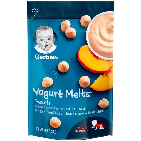 Gerber Yogurt Melts Peach Fruit Yogurt Snack, 1 Ounce -- 7 per case
