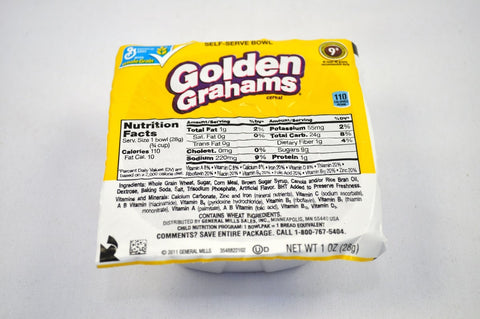 General Mills Golden Graham - Honey Cereal, Bowl Pak, 1 Ounce -- 96 per case.