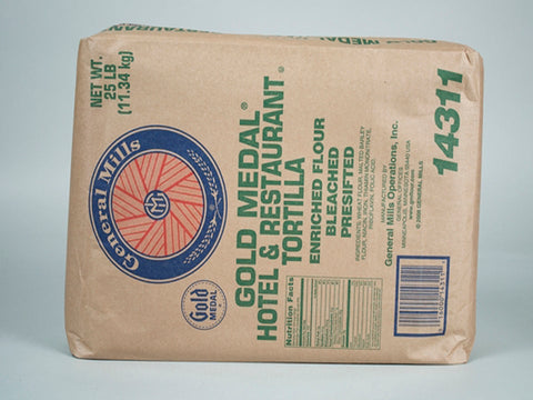 Gold Medal Hotel and Restaurant Tortilla Flour, 25 Pound -- 2 per case.