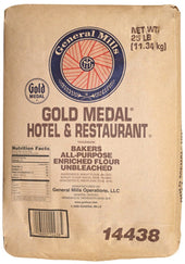 Gold Medal Hotel and Restaurant Unbleached All Purpose Enriched/ Malted Flour, 25 Pound -- 2 per case
