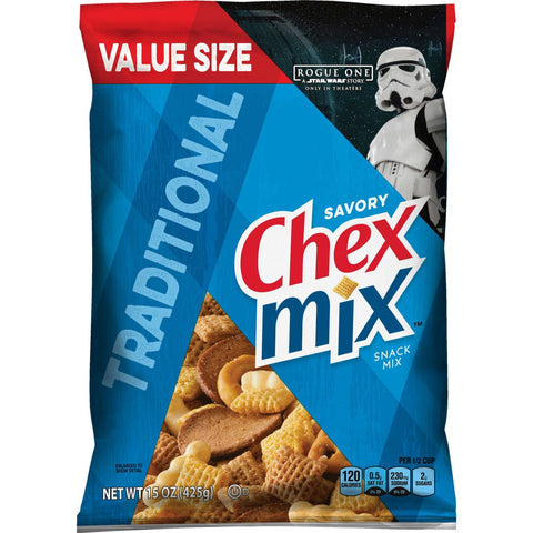 Chex Mix Traditional Cereal Snack Mix, 15 Ounce -- 8 per case.