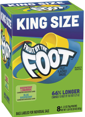 Betty Crocker Fruit By The Foot King Size Raspberry Lemonade Fruit Snacks, 20 Ounce -- 6 per case