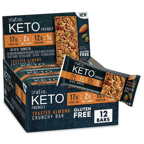 Ratio Keto Friendly Toasted Almond Bar, 17.4 Ounce -- 4 per case