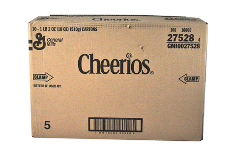 Cheerios Toasted Whole Grain Oat Cereal, 18 Ounce -- 10 per case.