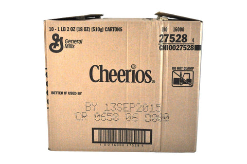 Cheerios Toasted Whole Grain Oat Cereal, 18 Ounce -- 10 per case.