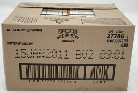 Nature Valley Sweet and Salty Nut Almond Granola Bar, 7.4 Ounce -- 12 per case.